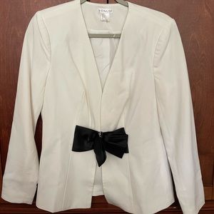 White Blazer with Black Bow